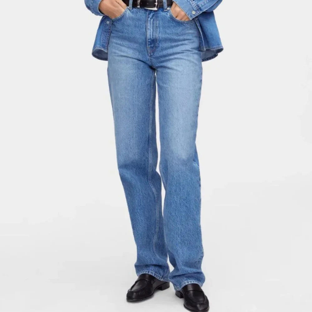 391. ALIGNE High Rise Straight Leg Jeans Denim $145 NWT Sz 25 - Picture 2 of 2
